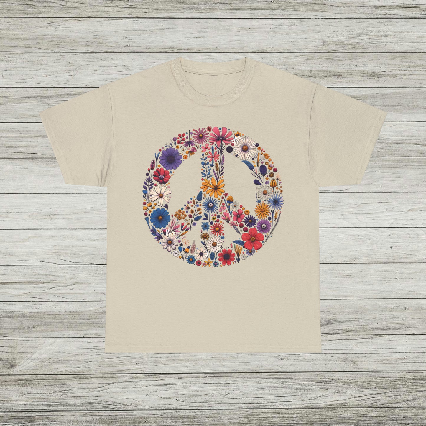 Wildflower Peace Sign T-Shirt, Flower TShirt, Earth Day Tee