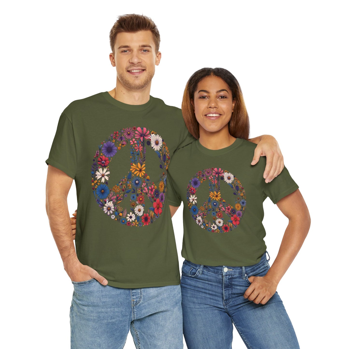 Wildflower Peace Sign T-Shirt, Flower TShirt, Earth Day Tee