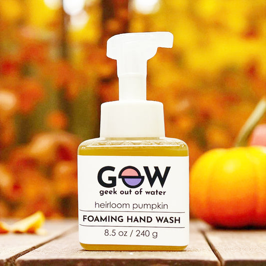 Gentle foaming hand wash soap with avocado oil for soft supple skin, even with frequent hand washing. Fall pumpkin scent.