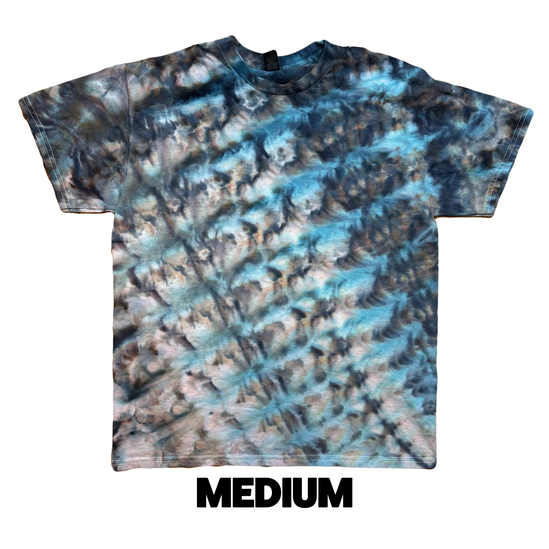 Tie Dye T-Shirt - Blue Gray Brown Diagonal MEDIUM – Geek Out of