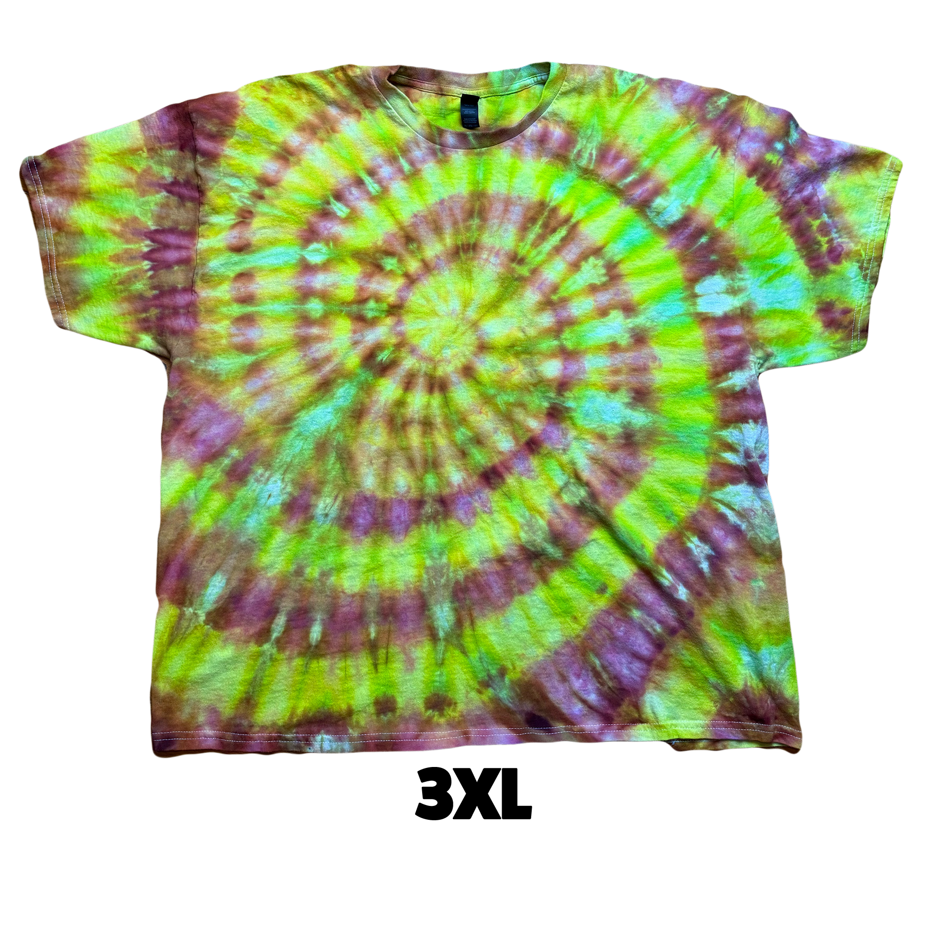 green and orange tie dye shirt
