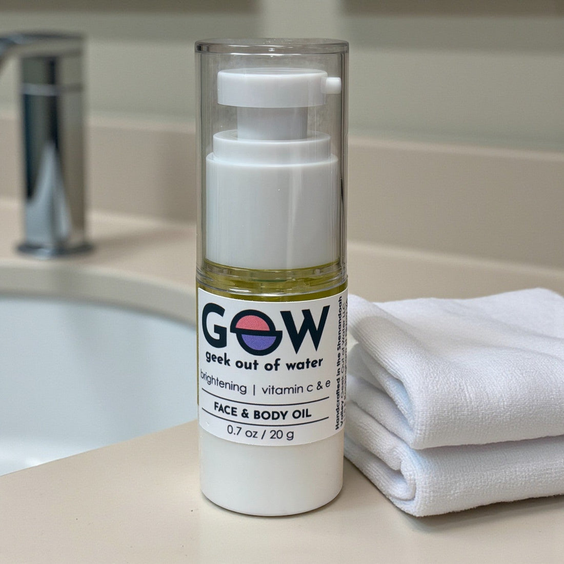 GOOW C+E Brightening Face and Body Oil, an oil-based vitamin C with 2% THDA and vitamin E for brighter, more even skin