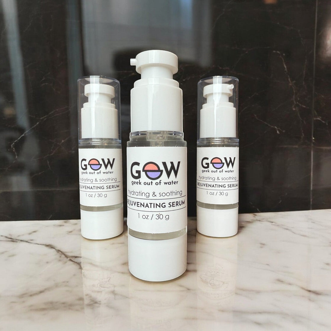 GOOW Rejuvenating Serum, a hyaluronic acid serum with aloe, glycerin, and niacinamide for hydration