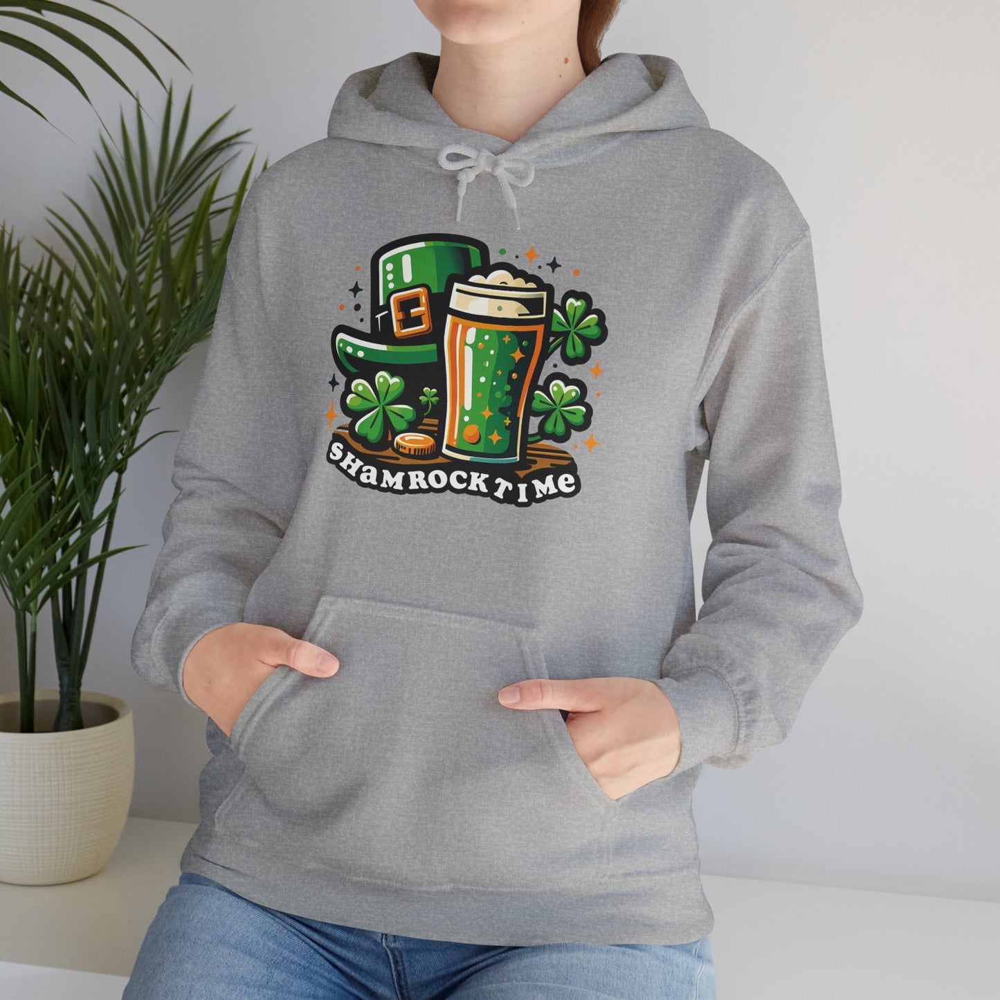 Shamrock Time Hoodie, St. Patrick's Day Sweatshirt, Funny Lucky Beer Drinking Shirt, Good Craic