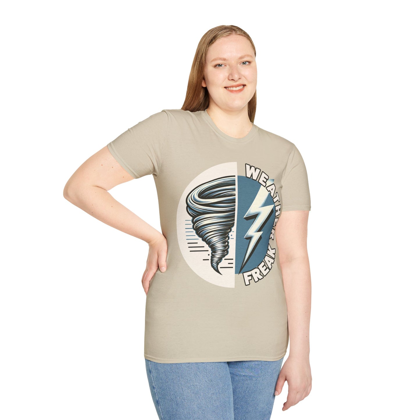 Weather Freak Storm Chaser T-Shirt, Tornado TShirt, Lightning Bolt Meteorology WX Science Nerd Tee