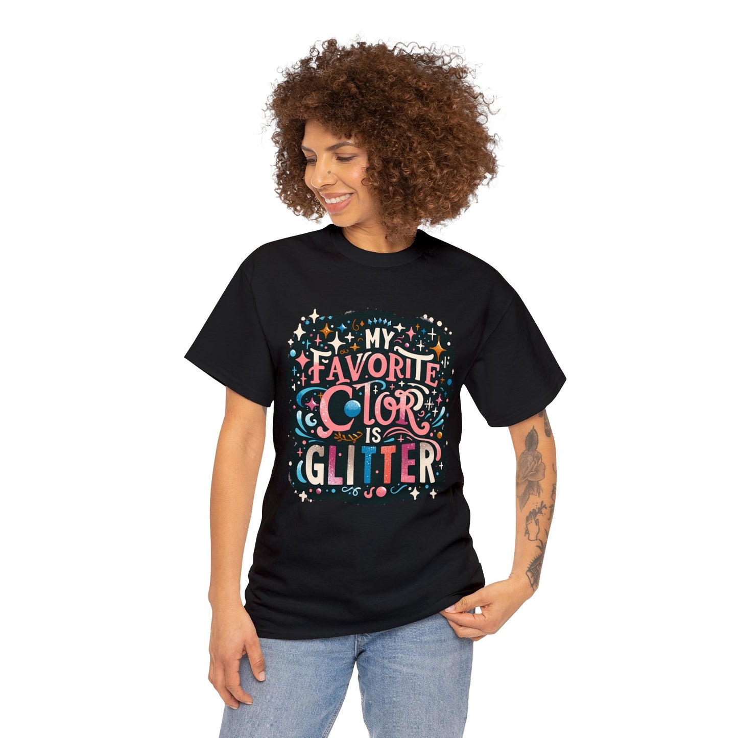 My Favorite Color is Glitter Heavy Cotton Tee