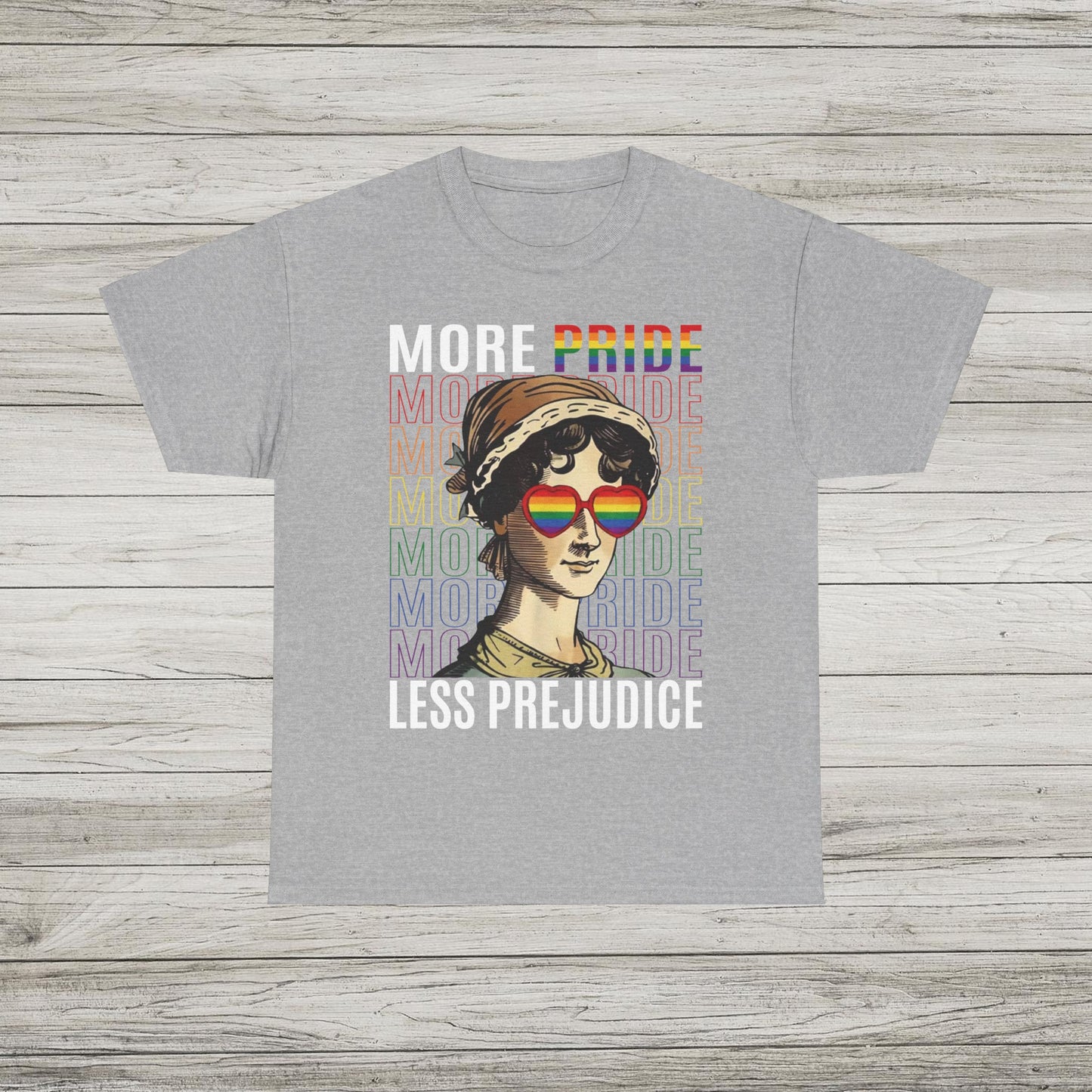 More Pride Less Prejudice T-Shirt, Retro Rainbow Tee