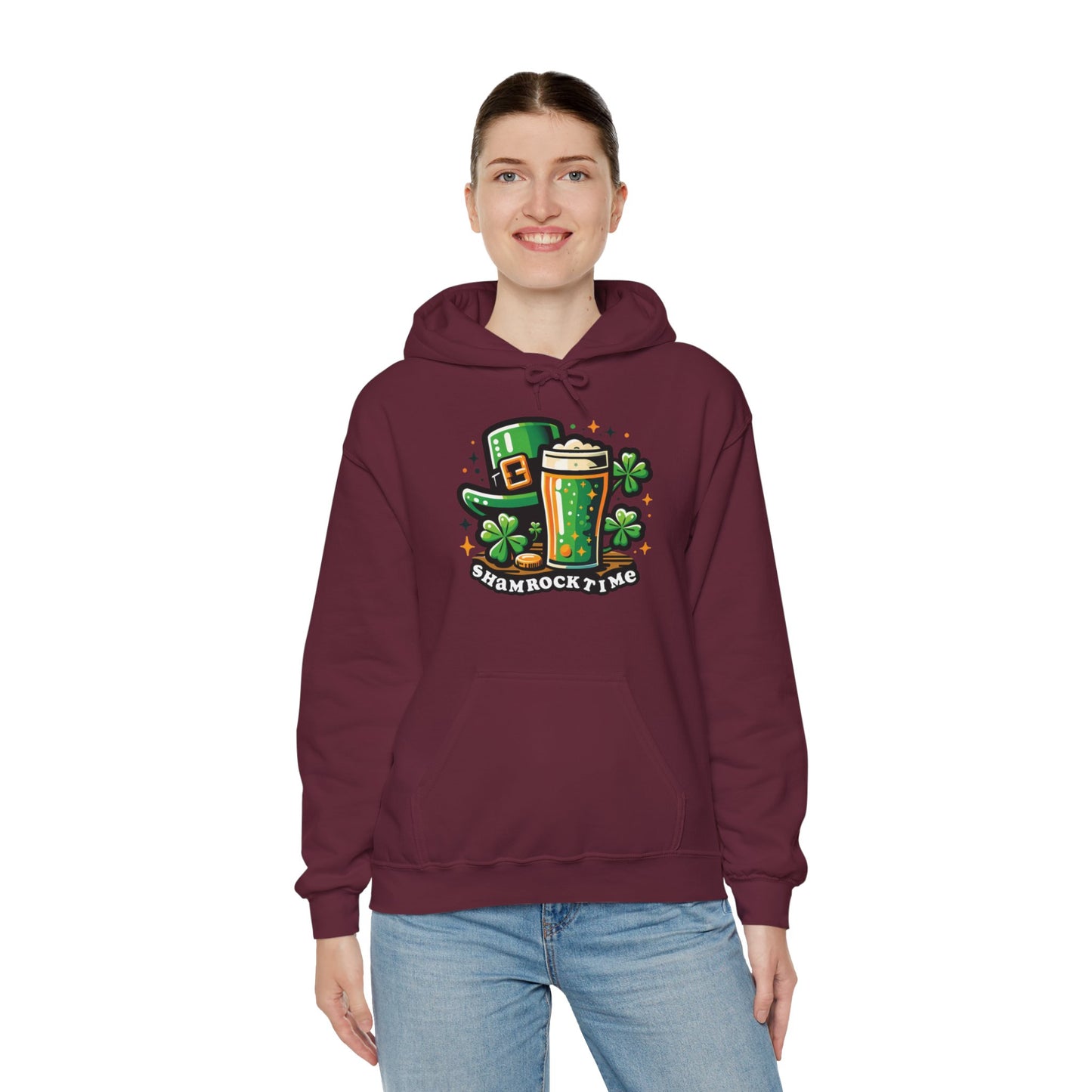 Shamrock Time Hoodie, St. Patrick's Day Sweatshirt, Funny Lucky Beer Drinking Shirt, Good Craic