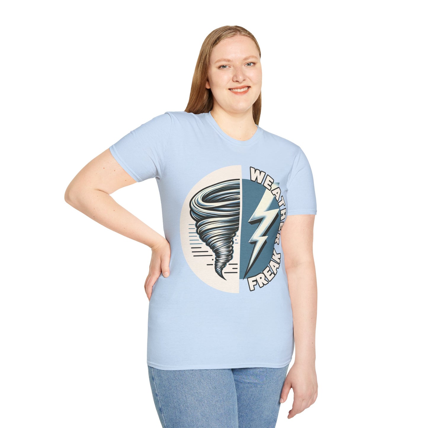 Weather Freak Storm Chaser T-Shirt, Tornado TShirt, Lightning Bolt Meteorology WX Science Nerd Tee