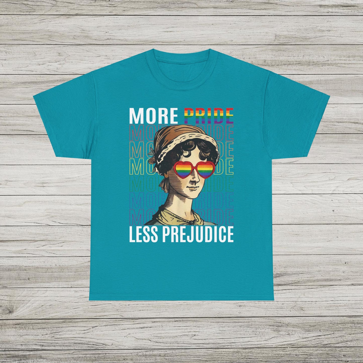 More Pride Less Prejudice T-Shirt, Retro Rainbow Tee