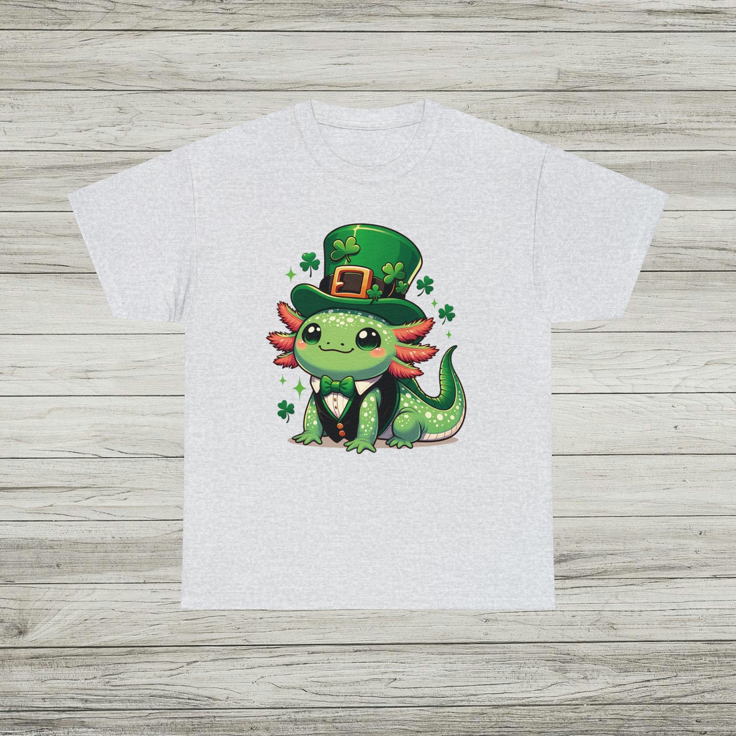 Lucky Axolotl T-Shirt, St. Patrick's Day Tee, Cute Axolotl Leprechaun Shirt, Gift for Irish Friends