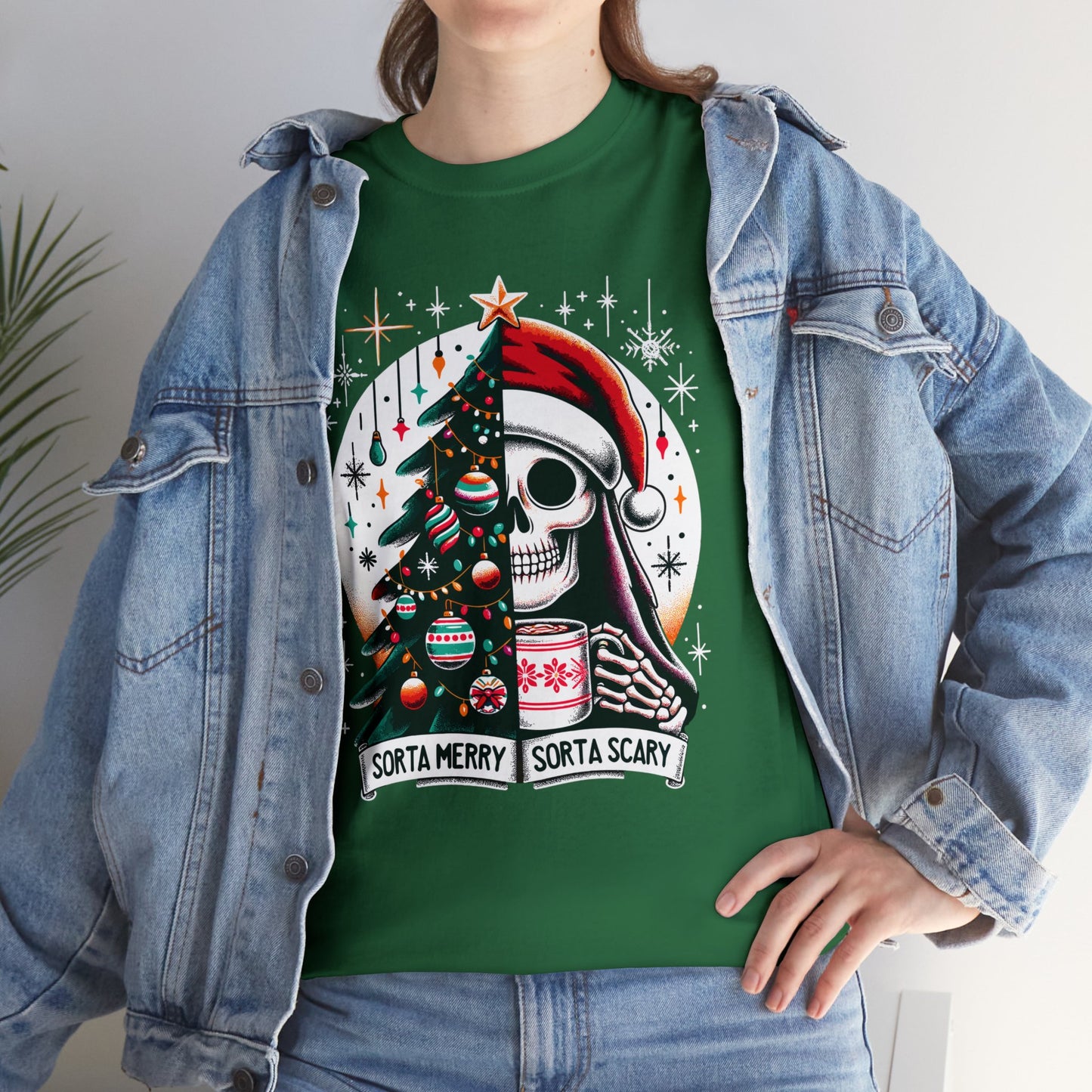 Sorta Merry Sorta Scary Unisex Heavy Cotton Tee