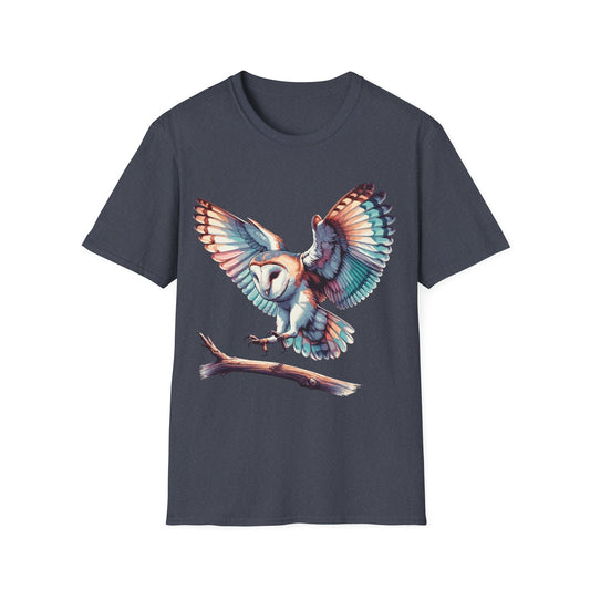 Colorful Barn Owl Wildlife Determination Focus Watercolor Softstyle T-Shirt
