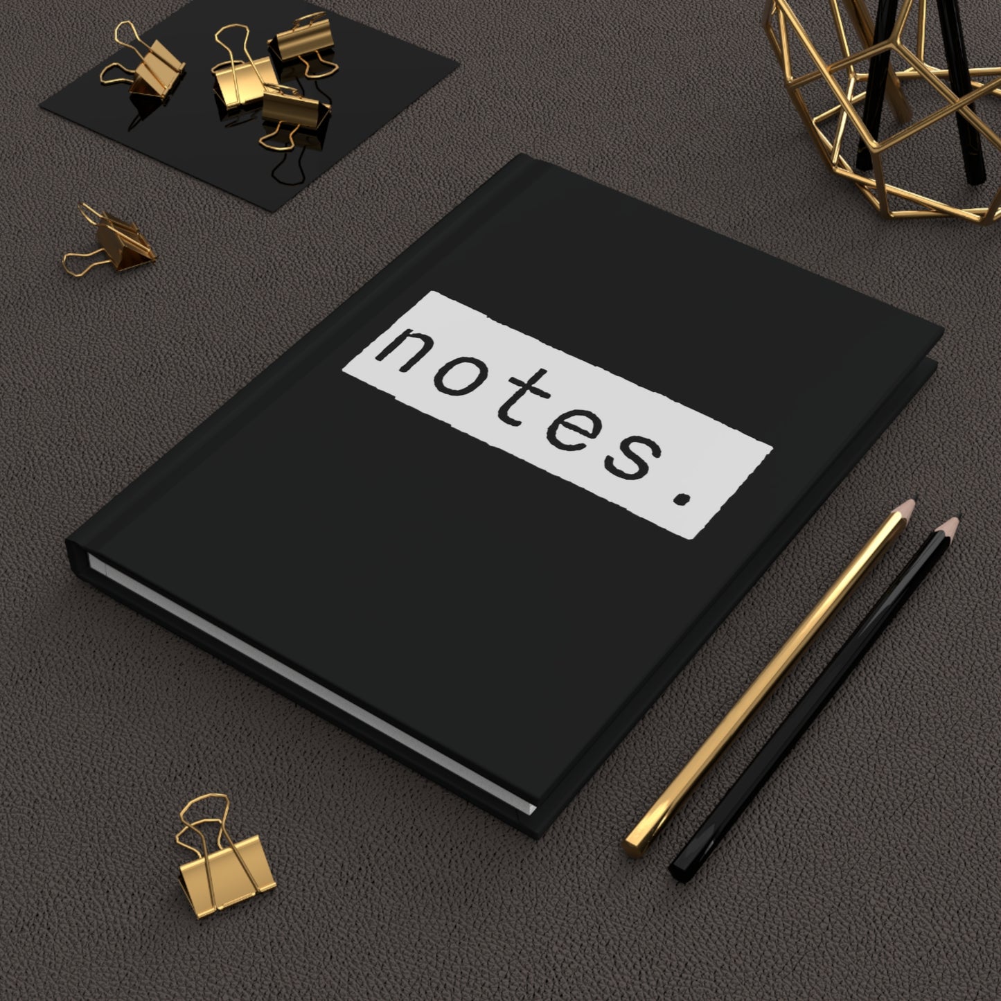 Notes Black Matte Hardcover Journal | Blank Book for Notetaking | Lined Notebook Diary Dream Log
