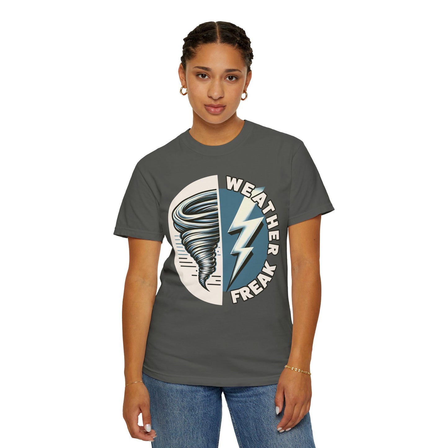 Weather Freak Storm Chaser T-Shirt, Tornado TShirt, Lightning Bolt Meteorology WX Science Nerd Tee