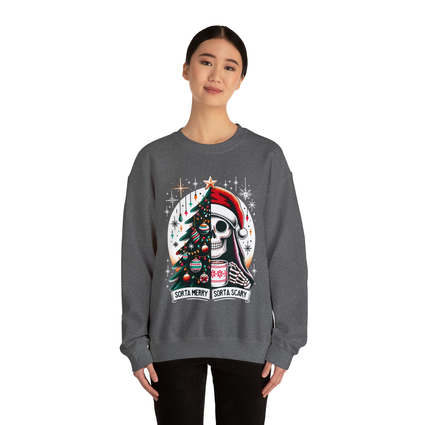 Sorta Merry Sorta Scary Unisex Heavy Blend™ Crewneck Sweatshirt