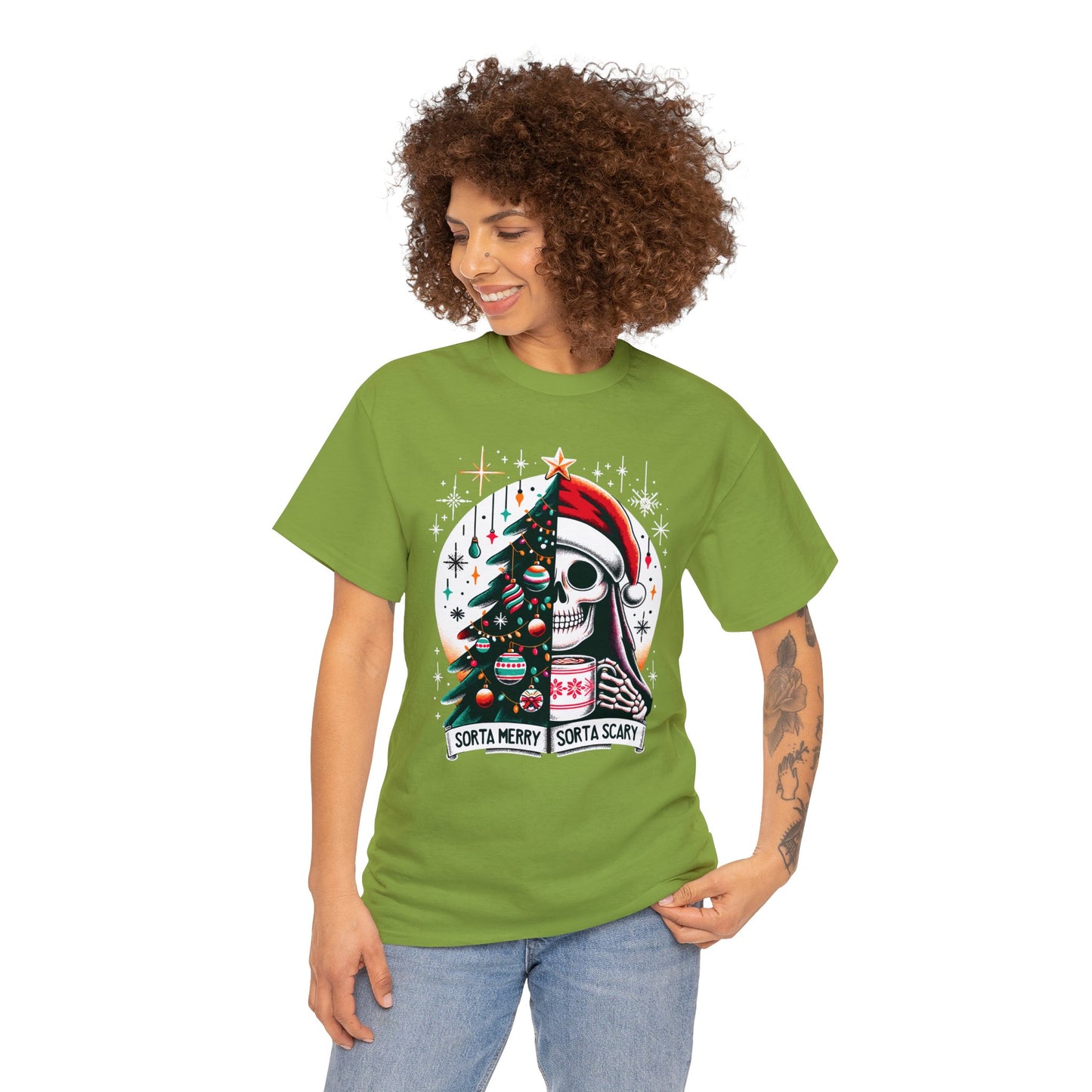 Sorta Merry Sorta Scary Unisex Heavy Cotton Tee