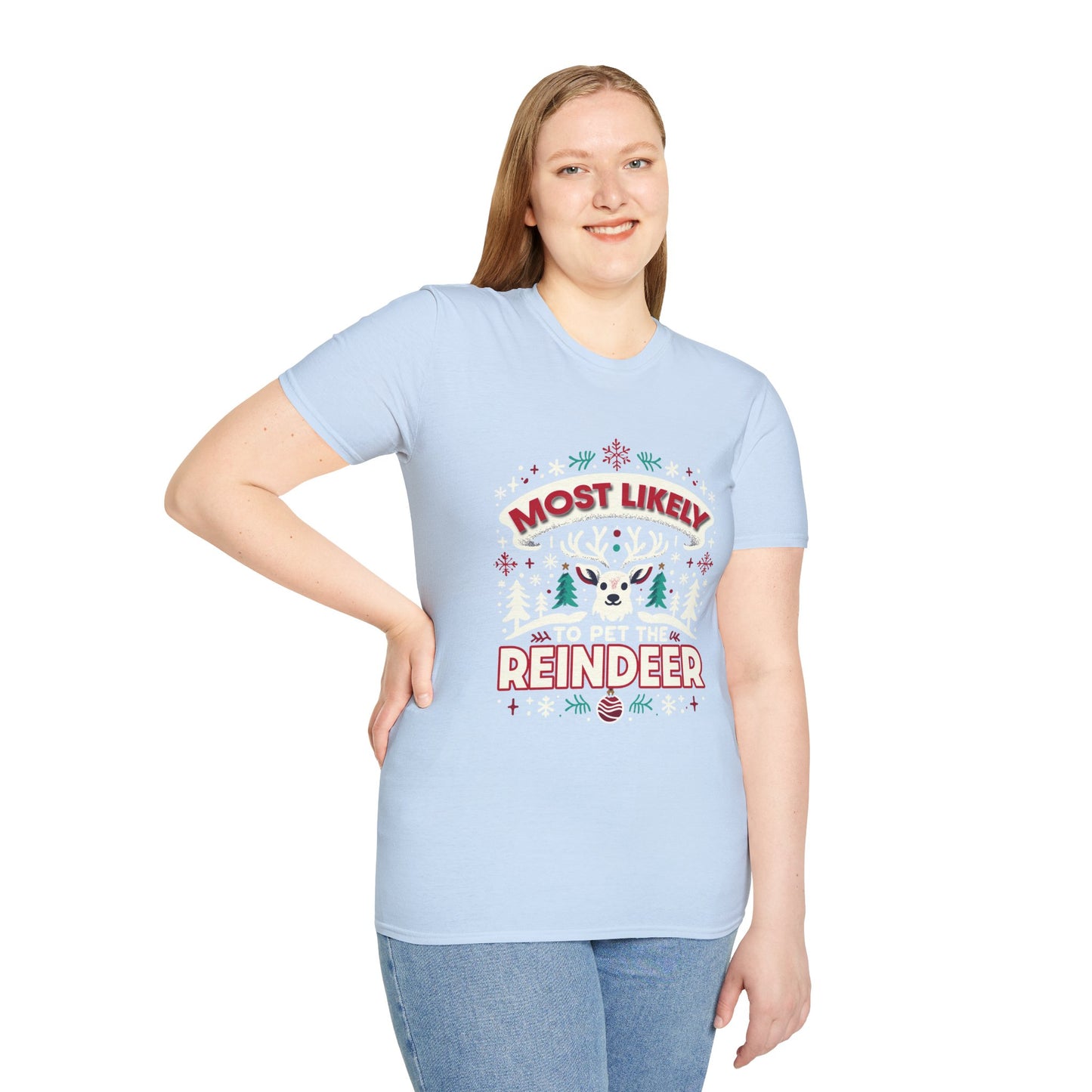 Most Likely to Pet the Reindeer Softstyle T-Shirt