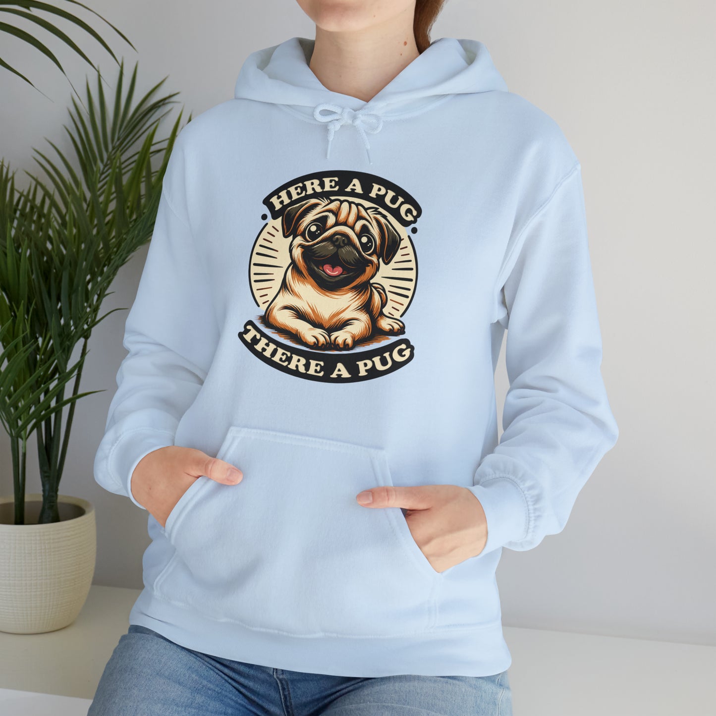 Here a Pug Hooded Sweatshirt