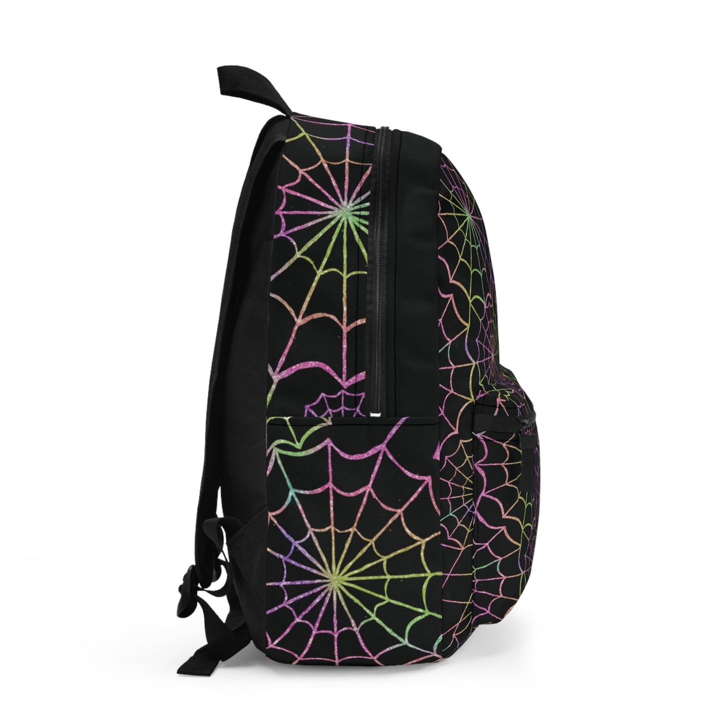 Rainbow Spider Webs Backpack, Neon Web, Spooky Back to School Bag