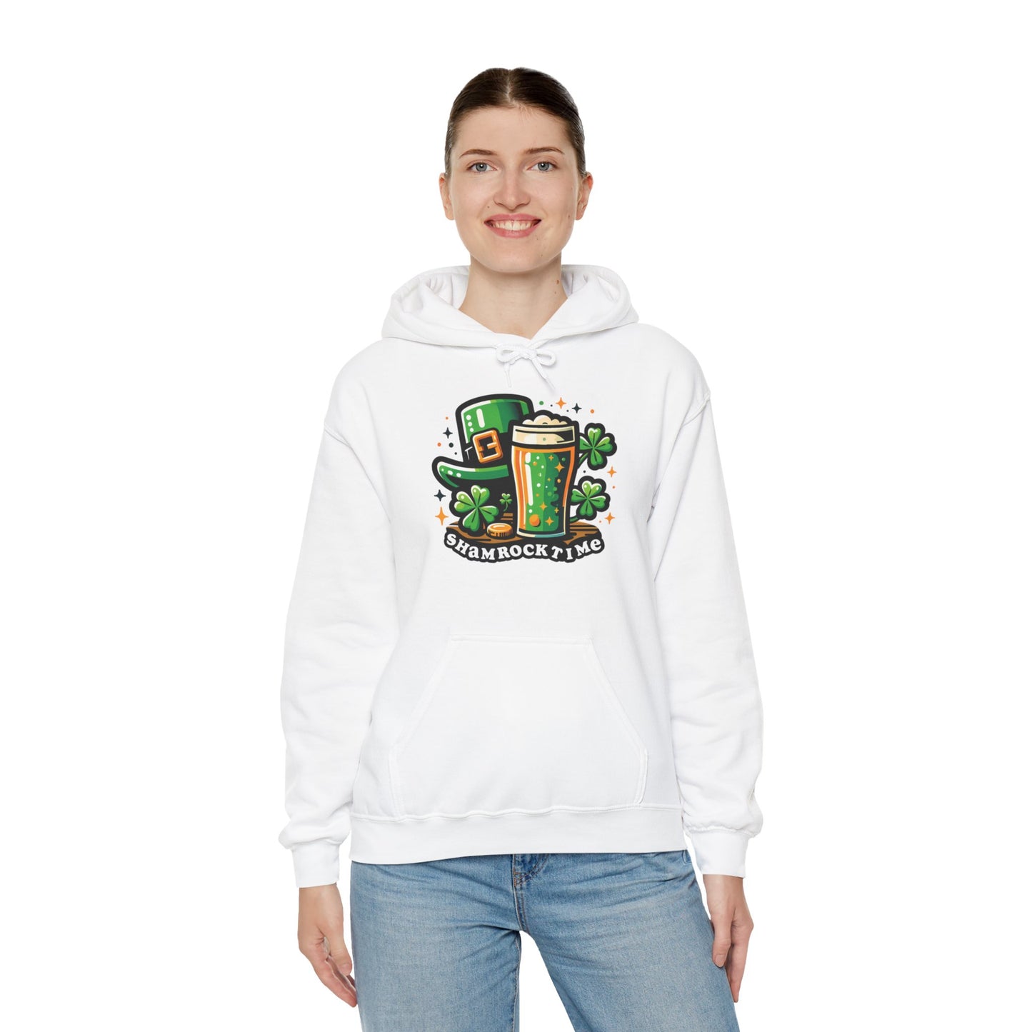 Shamrock Time Hoodie, St. Patrick's Day Sweatshirt, Funny Lucky Beer Drinking Shirt, Good Craic