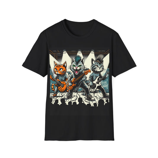 Punk Rock Band Cats Bootleg Style Softstyle T-Shirt Concert Tee
