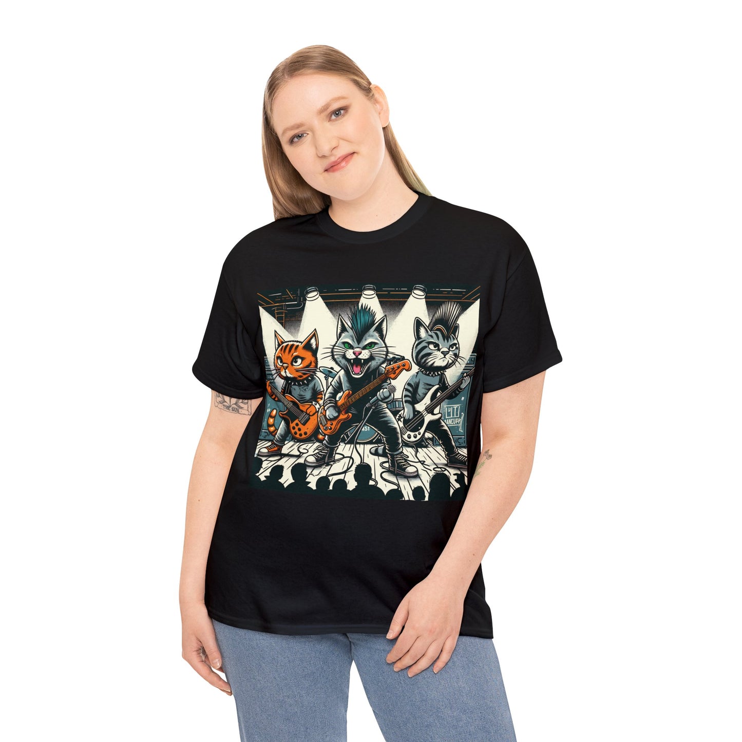 Punk Rock Band Cats Bootleg Style T-Shirt Concert Tee