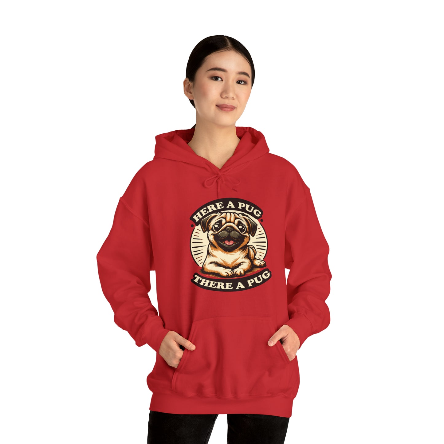 Here a Pug Hooded Sweatshirt