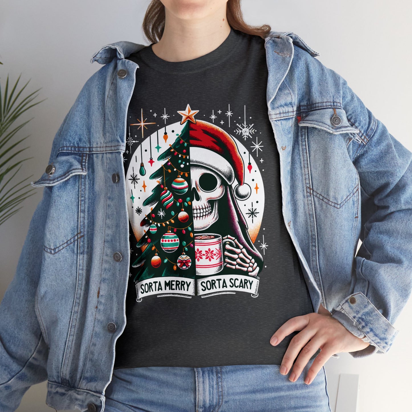 Sorta Merry Sorta Scary Unisex Heavy Cotton Tee