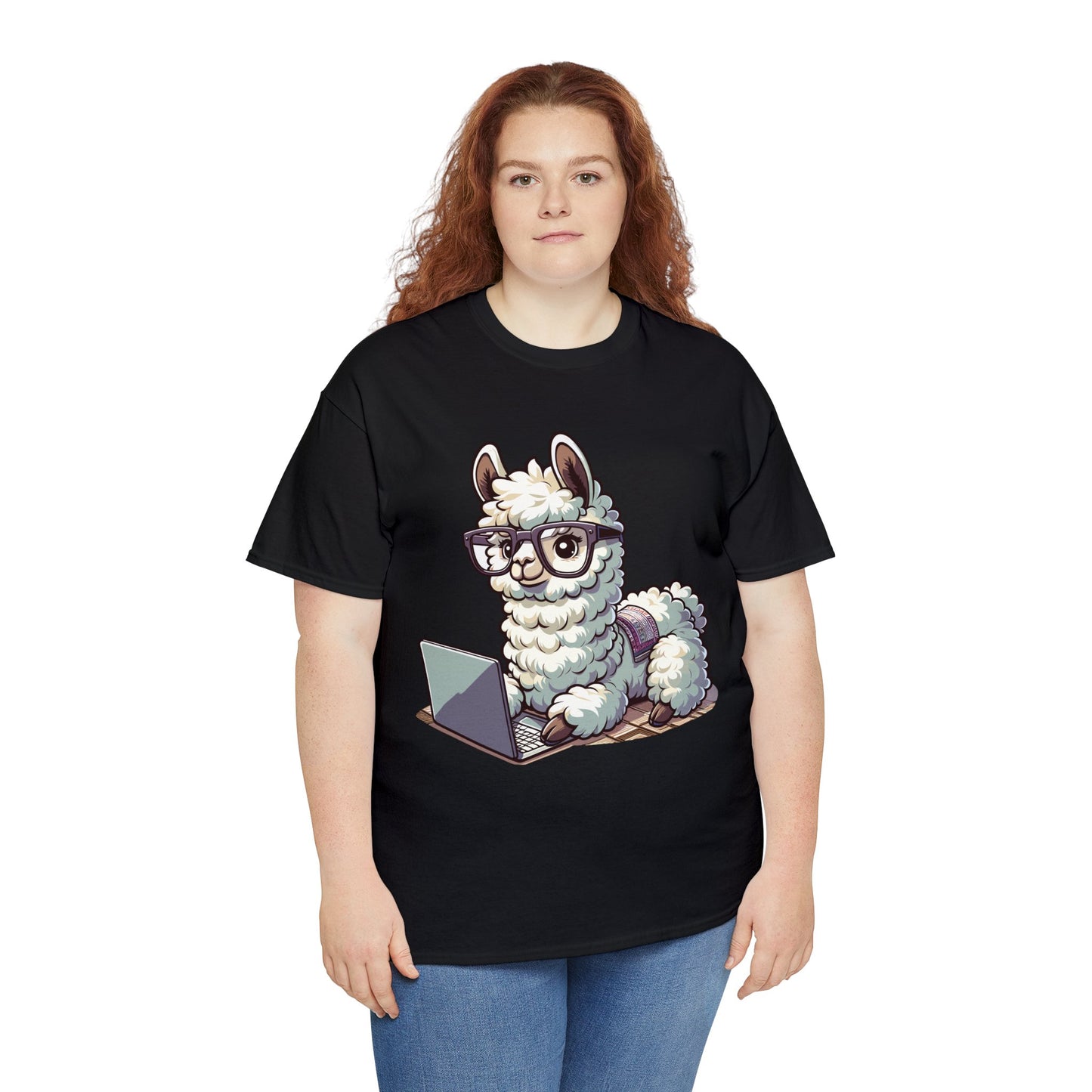 Laptop Llama Heavy Cotton Tee