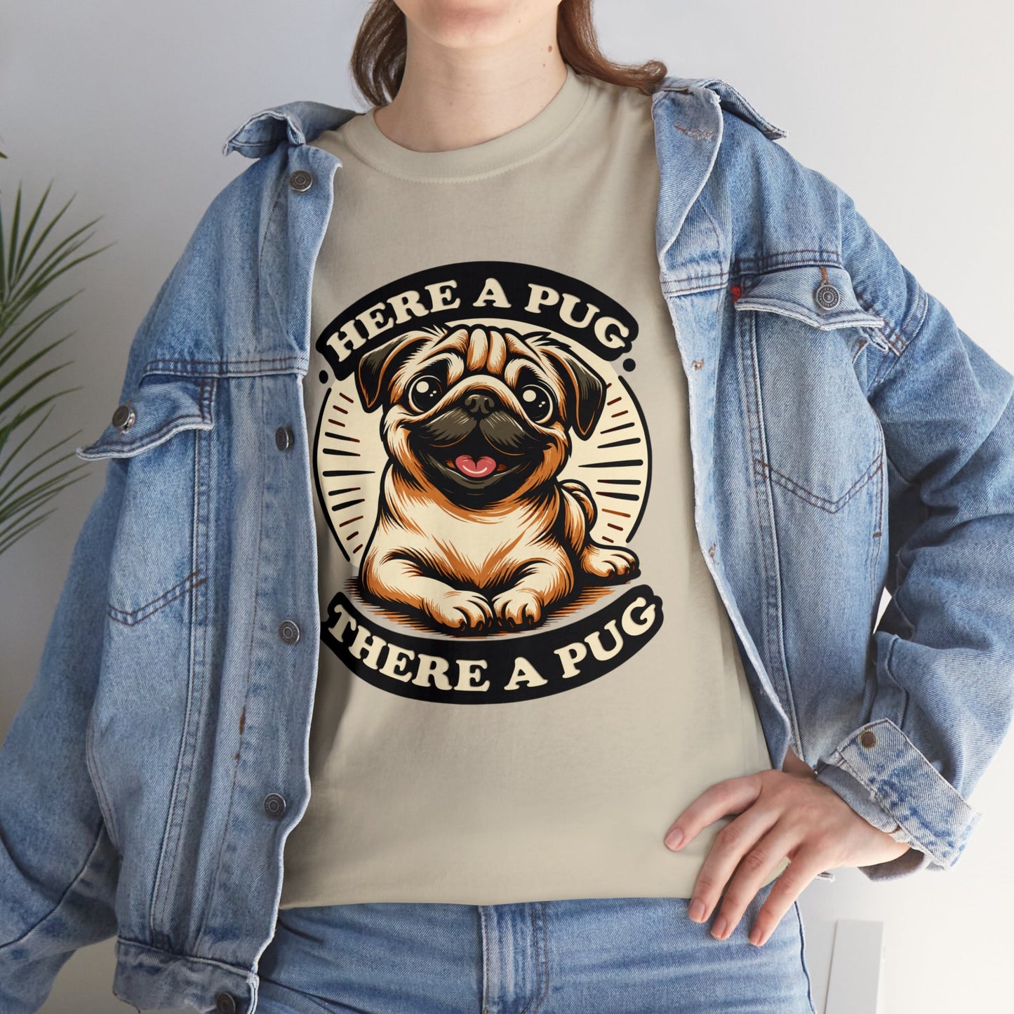 Here a Pug Heavy Cotton Tee