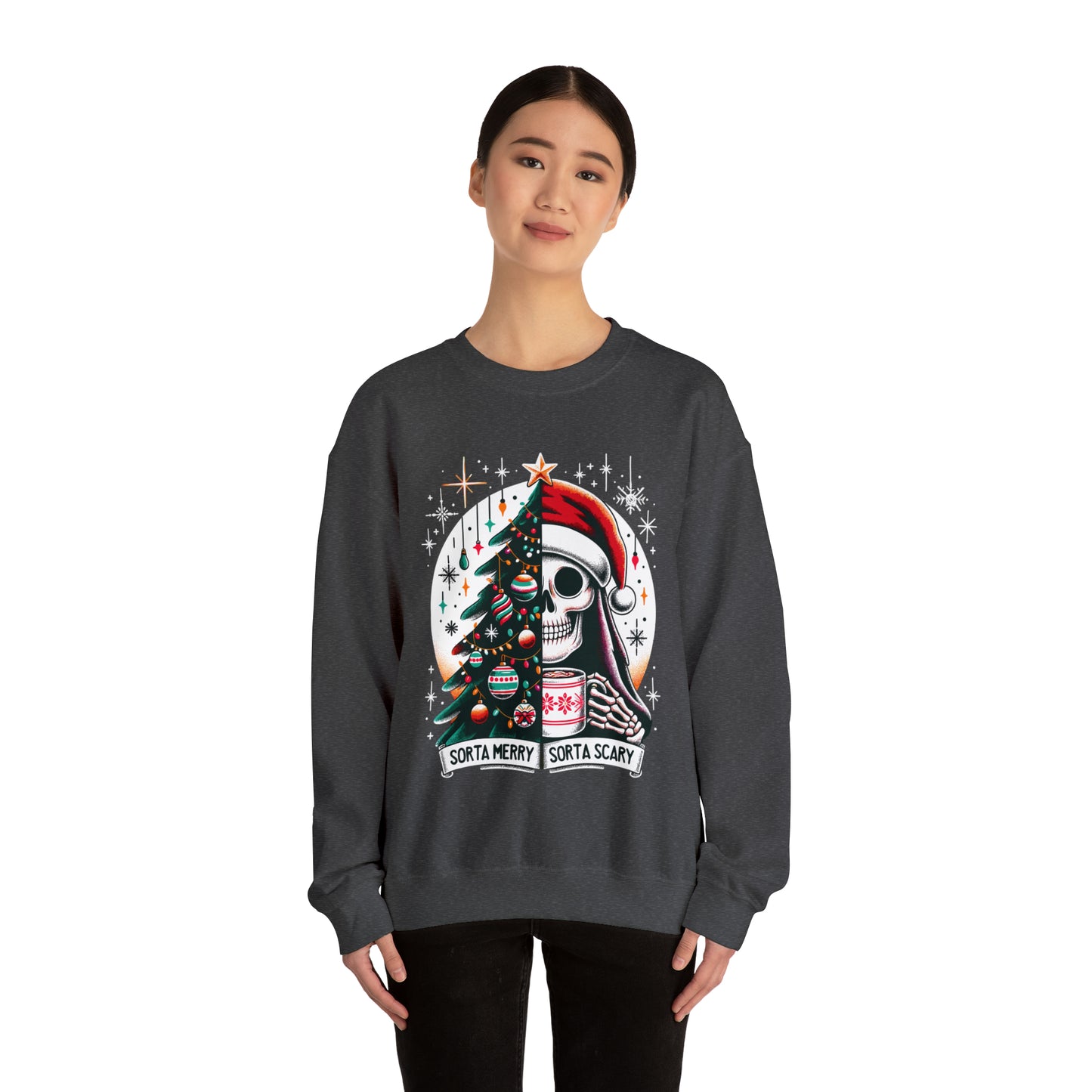 Sorta Merry Sorta Scary Unisex Heavy Blend™ Crewneck Sweatshirt