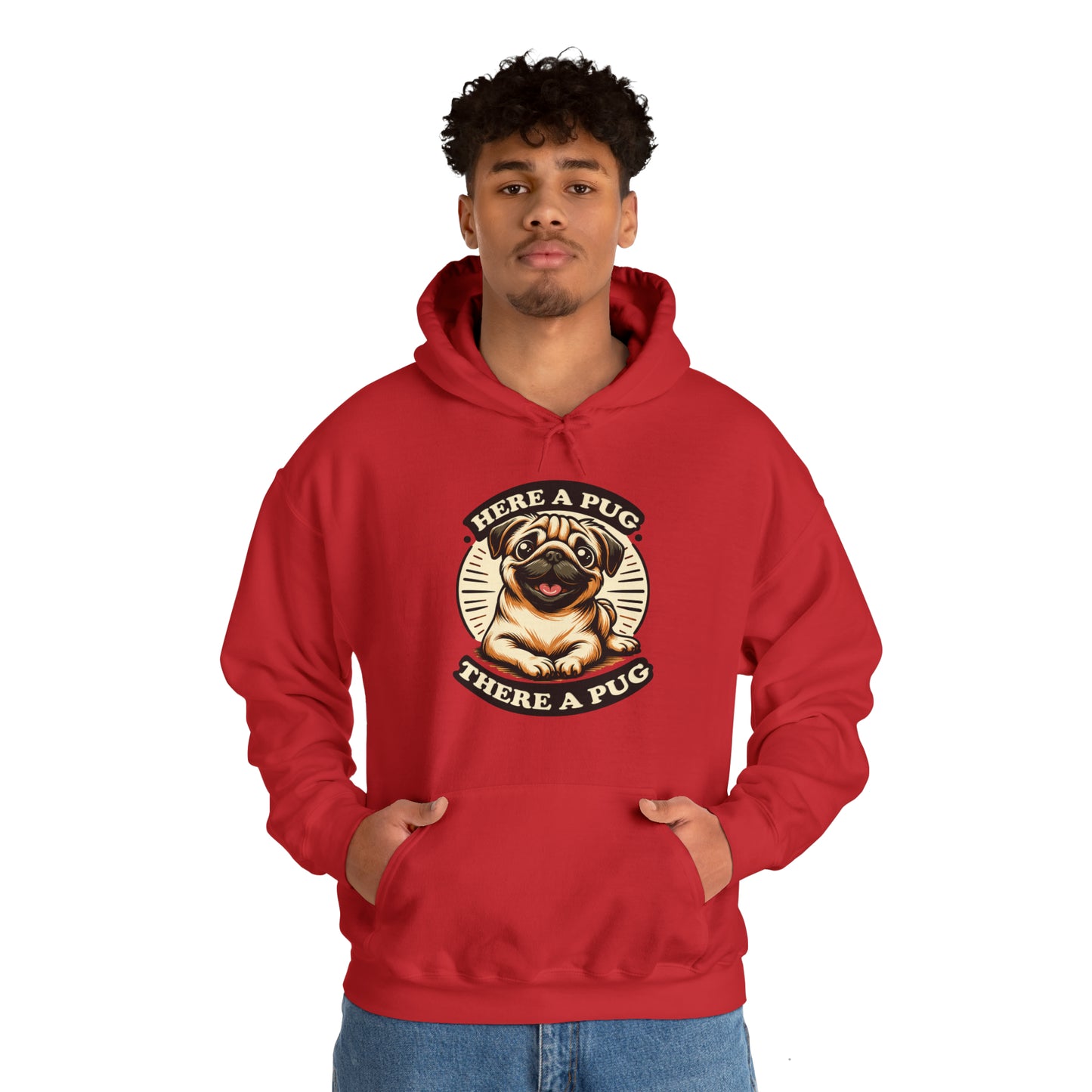 Here a Pug Hooded Sweatshirt