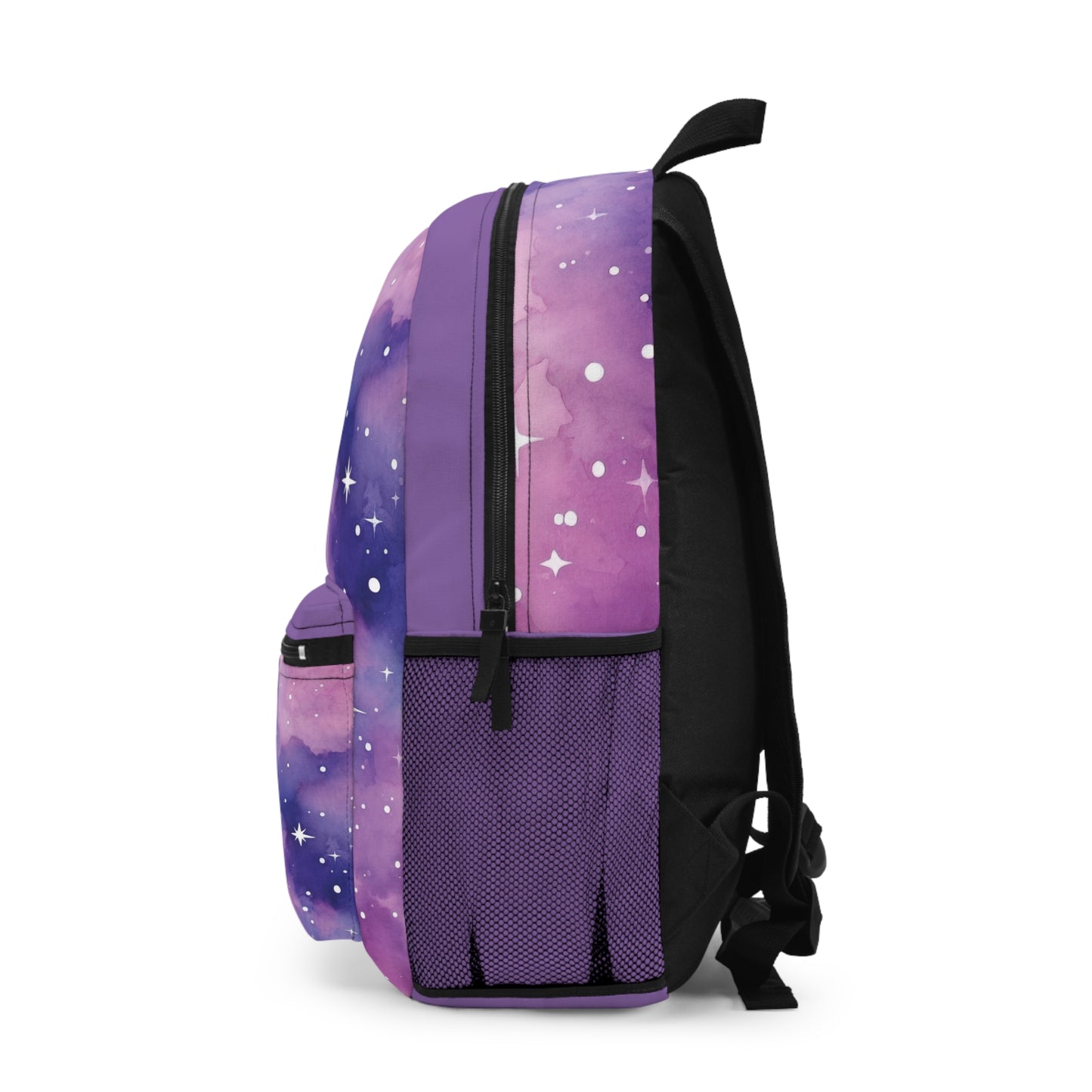 Pink Purple Watercolor Galaxy Backpack, Stars and Night Sky, Outer Space Back to School Bag