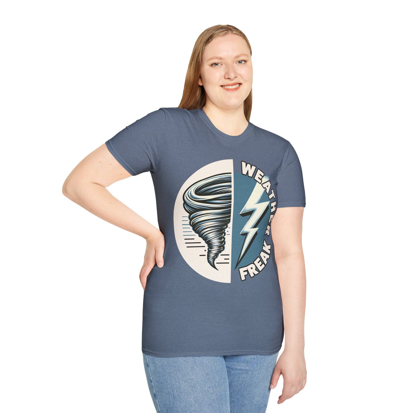 Weather Freak Storm Chaser T-Shirt, Tornado TShirt, Lightning Bolt Meteorology WX Science Nerd Tee