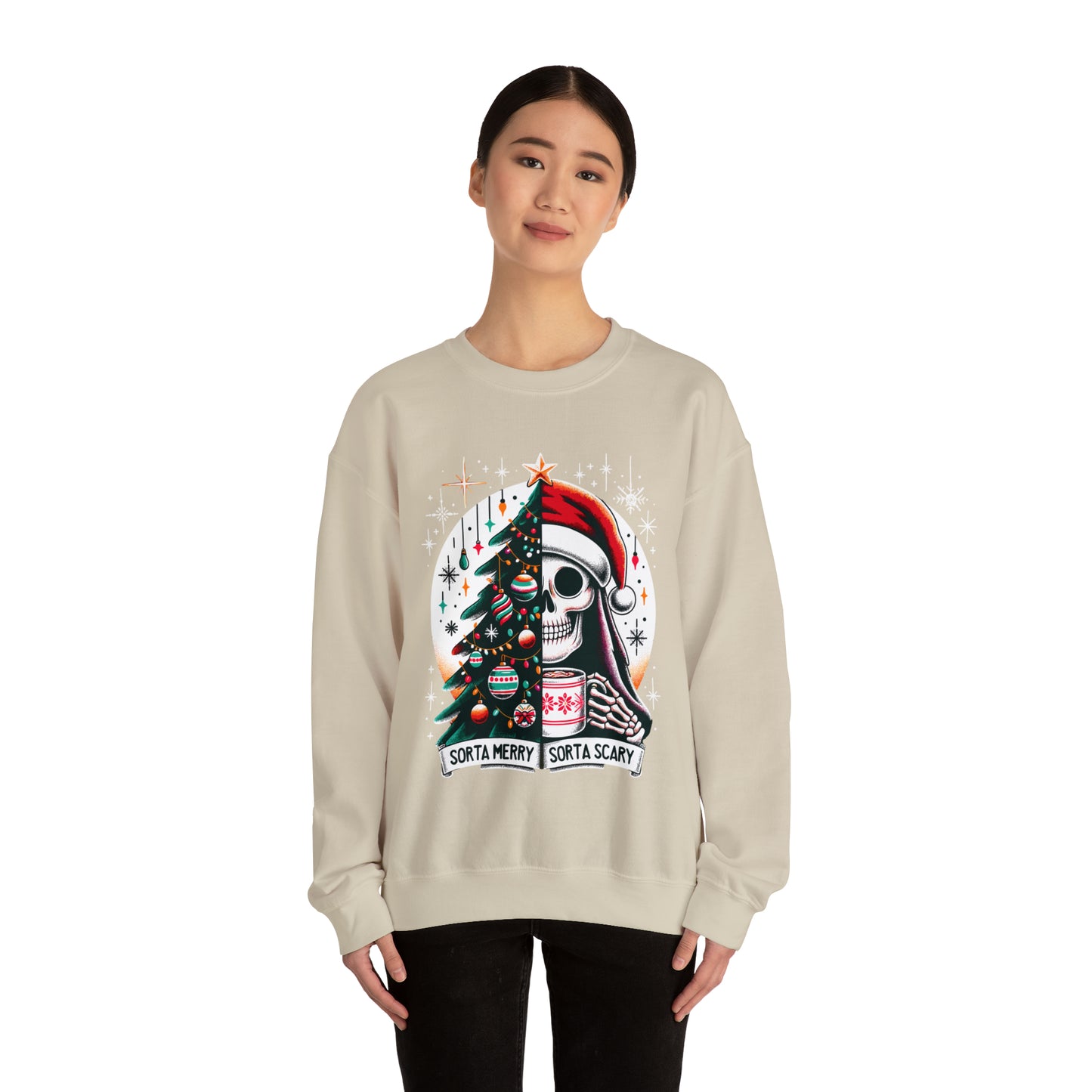 Sorta Merry Sorta Scary Unisex Heavy Blend™ Crewneck Sweatshirt