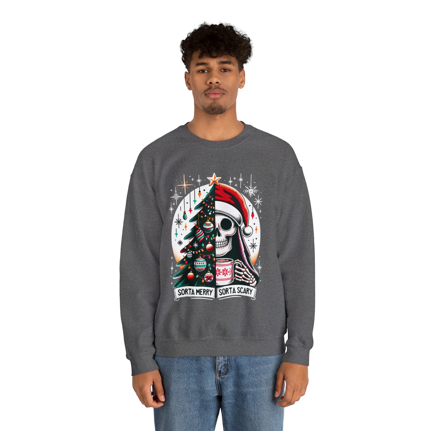 Sorta Merry Sorta Scary Unisex Heavy Blend™ Crewneck Sweatshirt