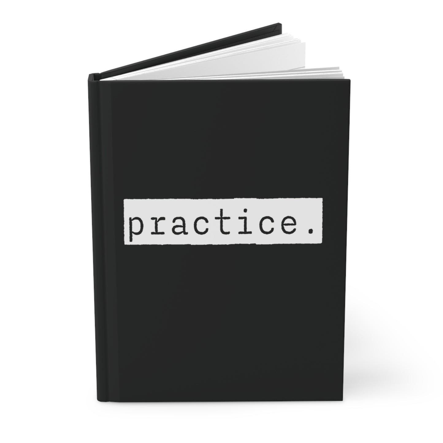 Practice Black Matte Hardcover Journal | Blank Book for Ideas and Planning | Lined Notebook Diary Tracking Log