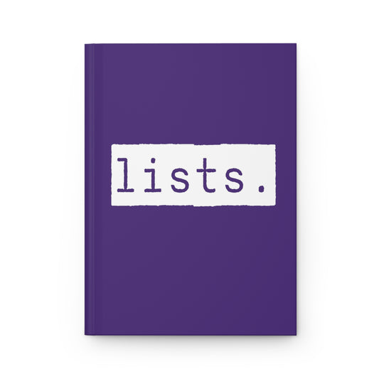 Lists Purple Matte Hardcover Journal | Blank Book for Ideas and Planning | Lined Notebook Diary Log