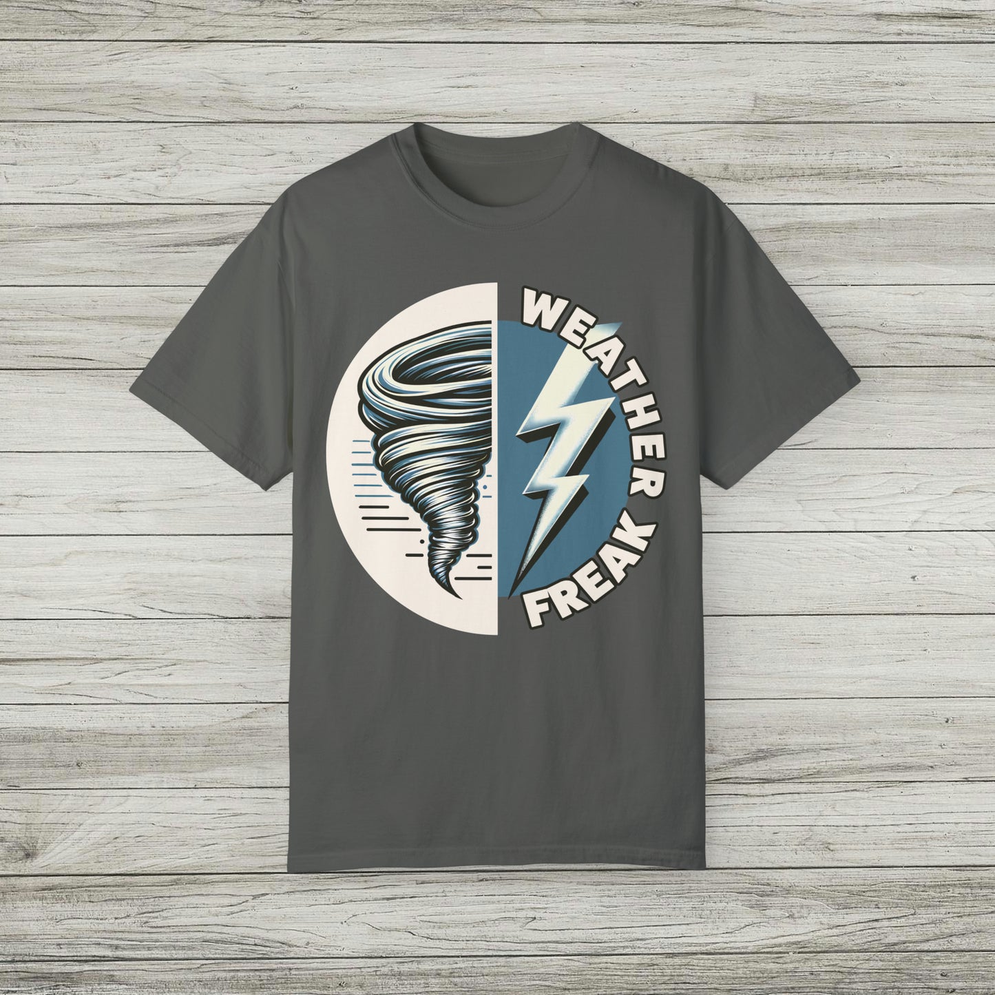 Weather Freak Storm Chaser T-Shirt, Tornado TShirt, Lightning Bolt Meteorology WX Science Nerd Tee