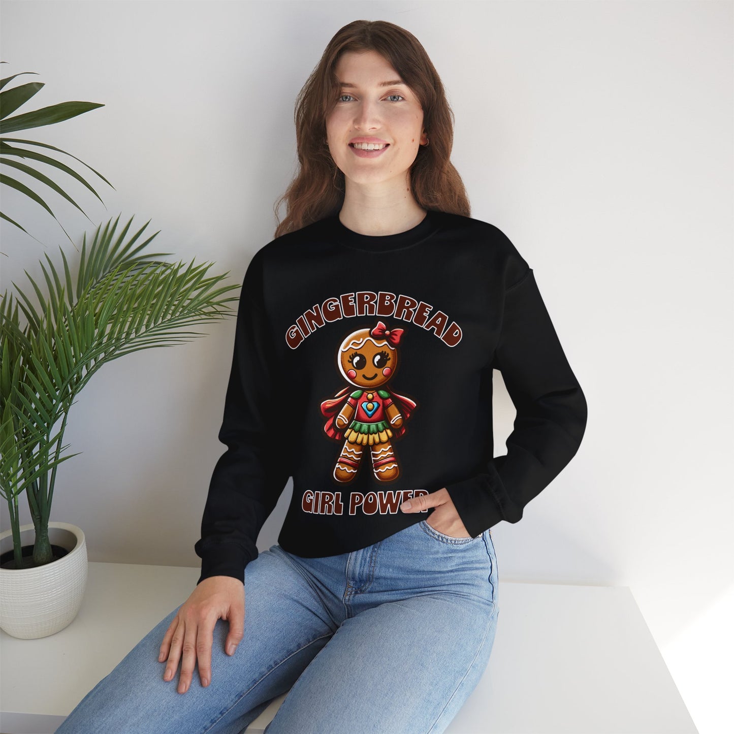 Gingerbread Girl Power Crewneck Sweatshirt