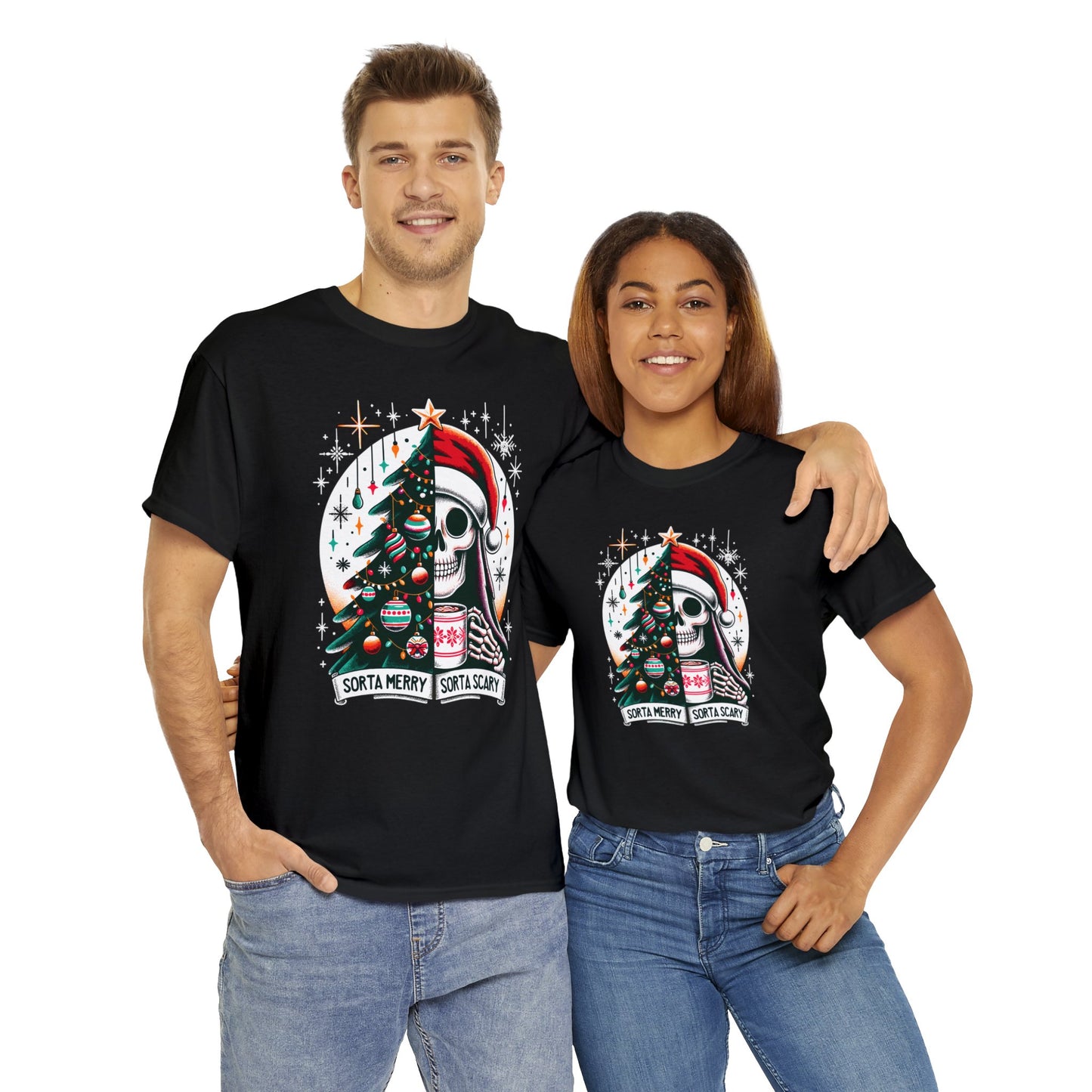 Sorta Merry Sorta Scary Unisex Heavy Cotton Tee