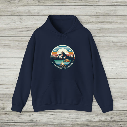 Camping Roaming Hoodie, Outdoor Adventures Hooded Sweatshirt, Retro Campfire Shirt, Gift for Camper Nature Wilderness Lovers