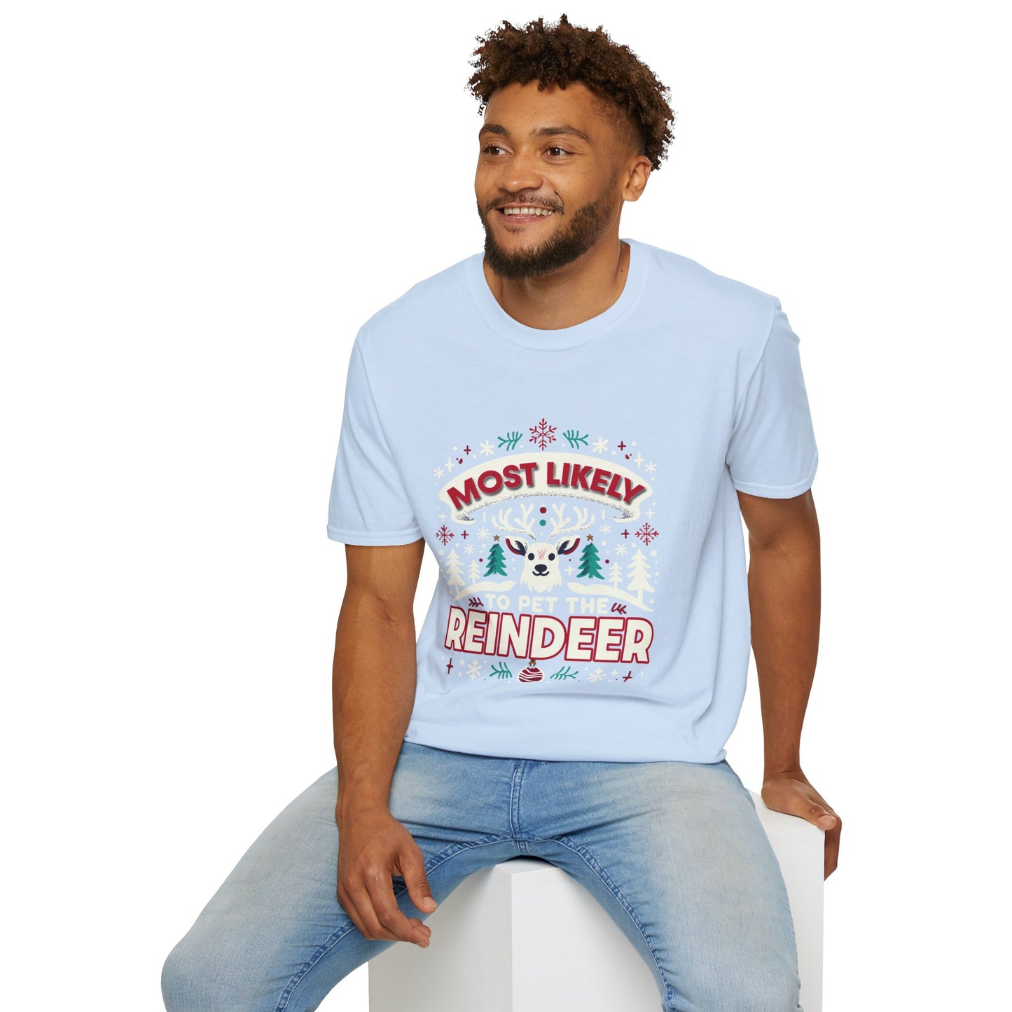 Most Likely to Pet the Reindeer Softstyle T-Shirt