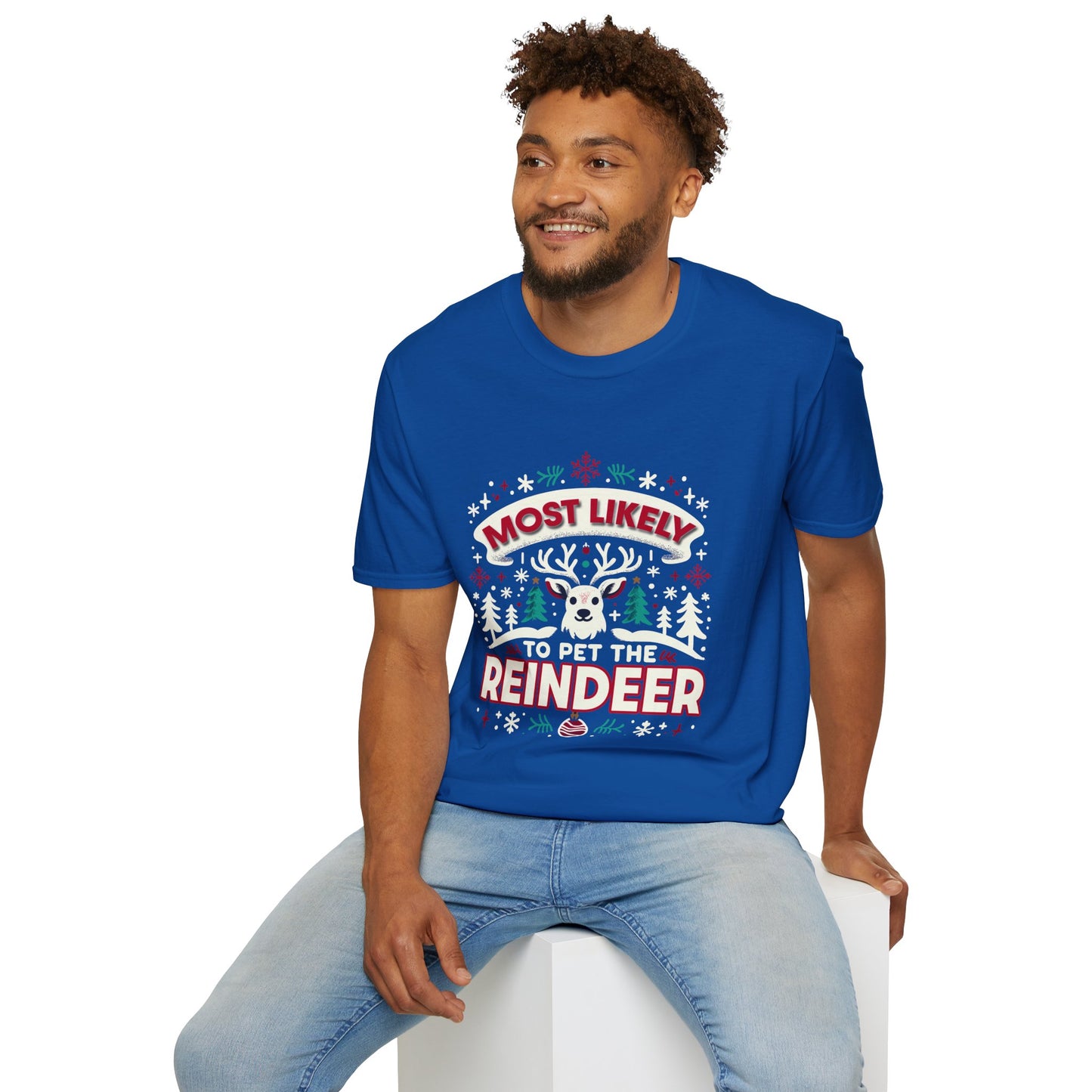 Most Likely to Pet the Reindeer Softstyle T-Shirt