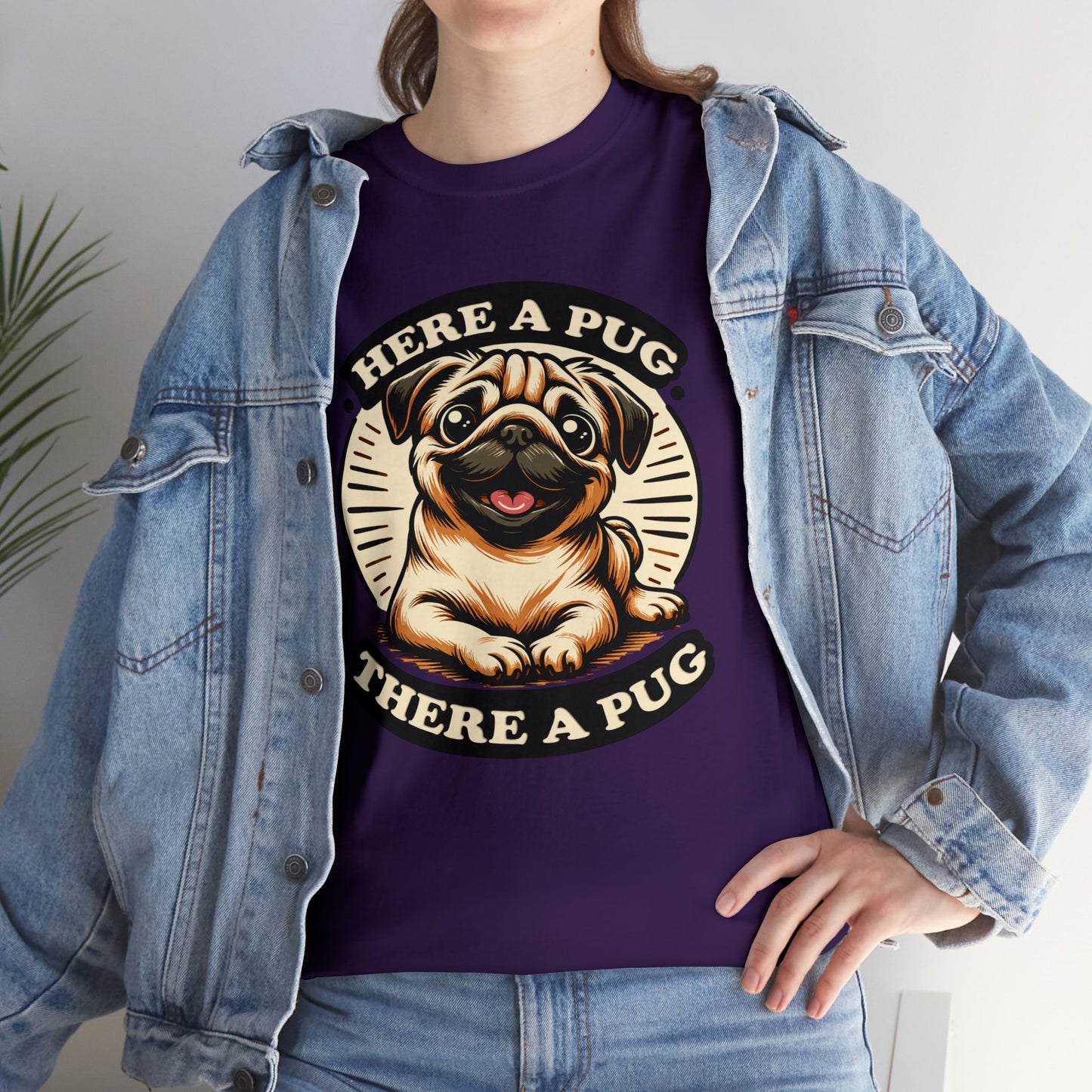 Here a Pug Heavy Cotton Tee