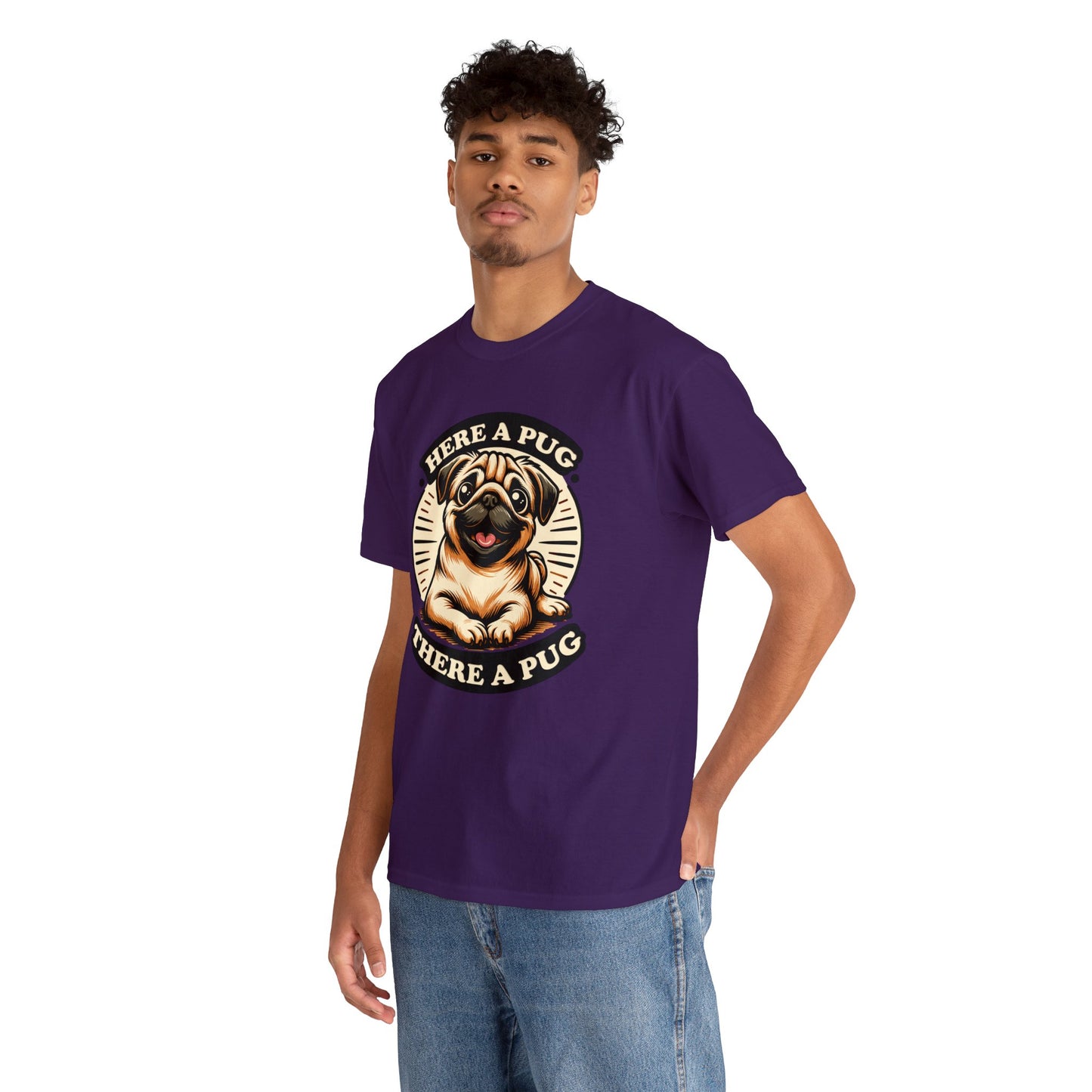 Here a Pug Heavy Cotton Tee