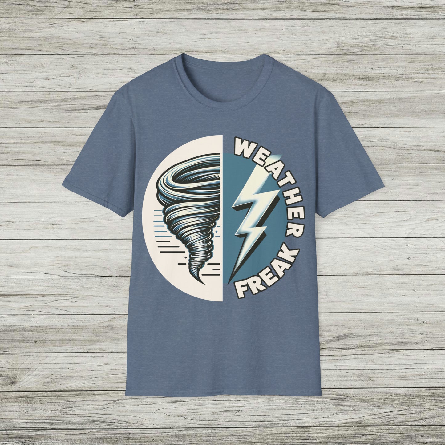 Weather Freak Storm Chaser T-Shirt, Tornado TShirt, Lightning Bolt Meteorology WX Science Nerd Tee