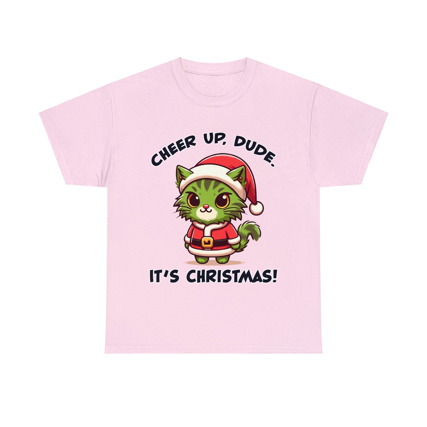 Cheer Up Dude Christmas Unisex Heavy Cotton Tee