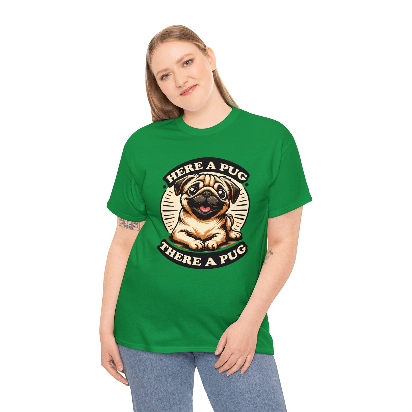 Here a Pug Heavy Cotton Tee